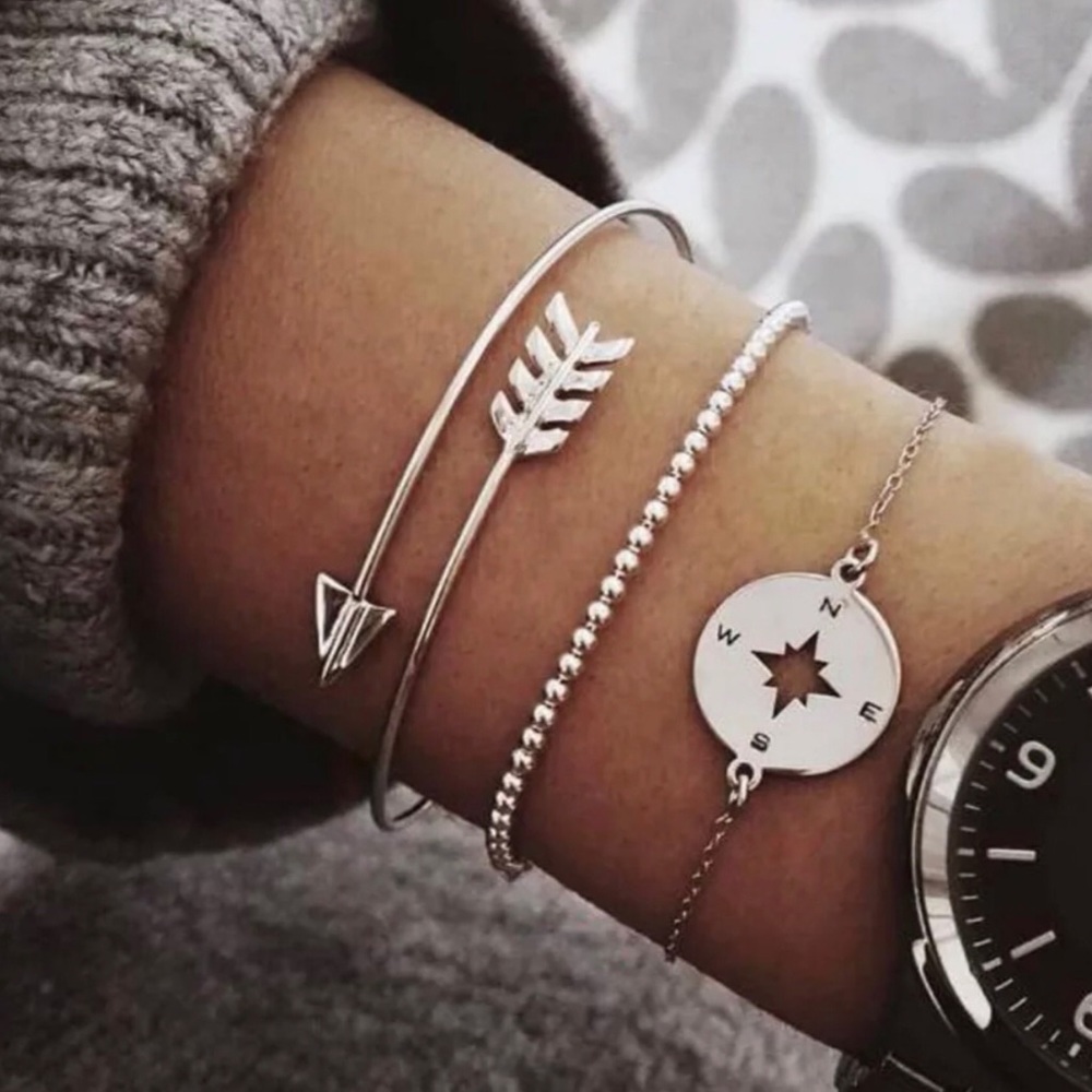 NEW compass arrow silver fashion jewelry bracelet